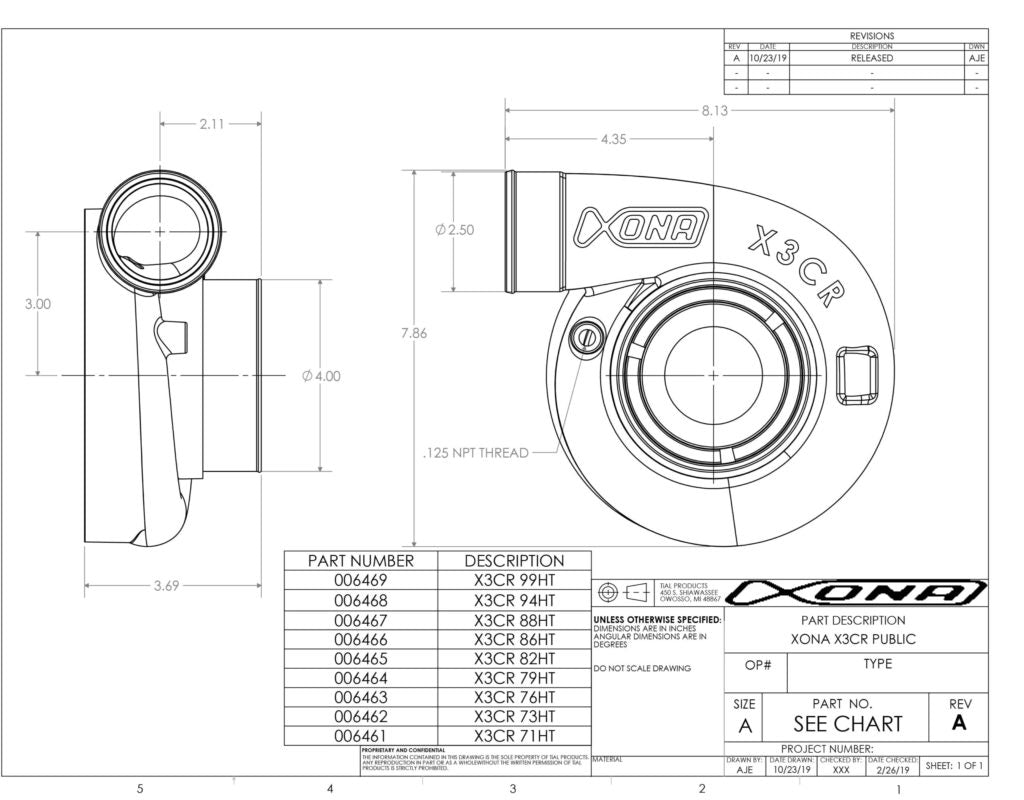 Xona Rotor 105•69S Reverse Rotation Ball Bearing Turbocharger – Forced ...